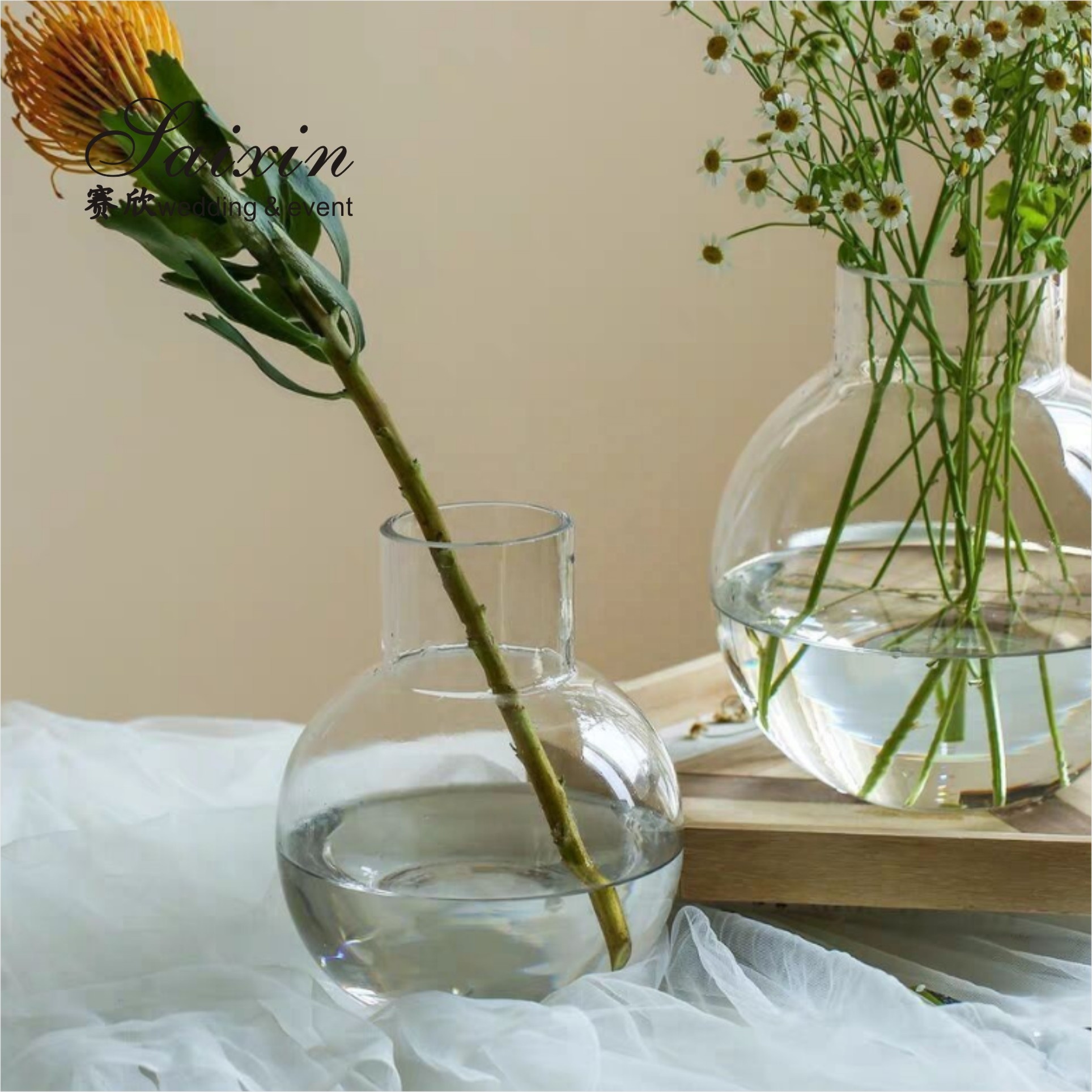80cm-100cm Tall Black Glass Stemmed Glass Vase Hurricane For Wedding Table Centerpiece