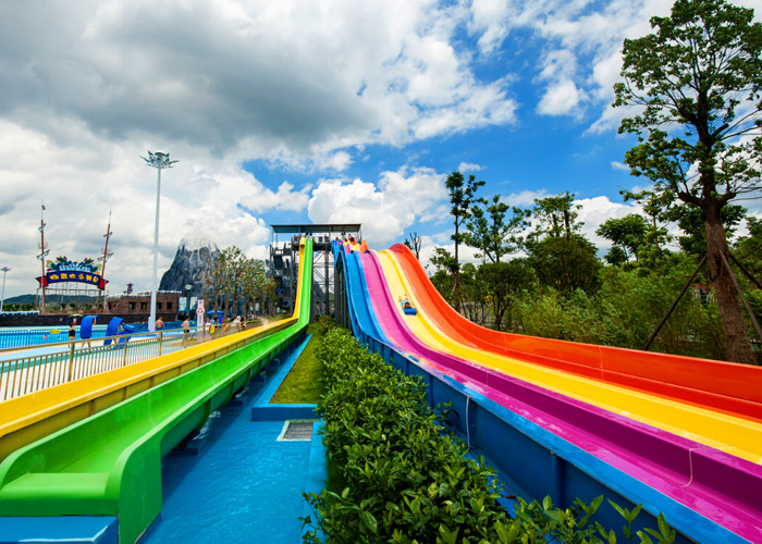 Rainbow Colorful Big Water Slides Elegant Design And Novel Appearance