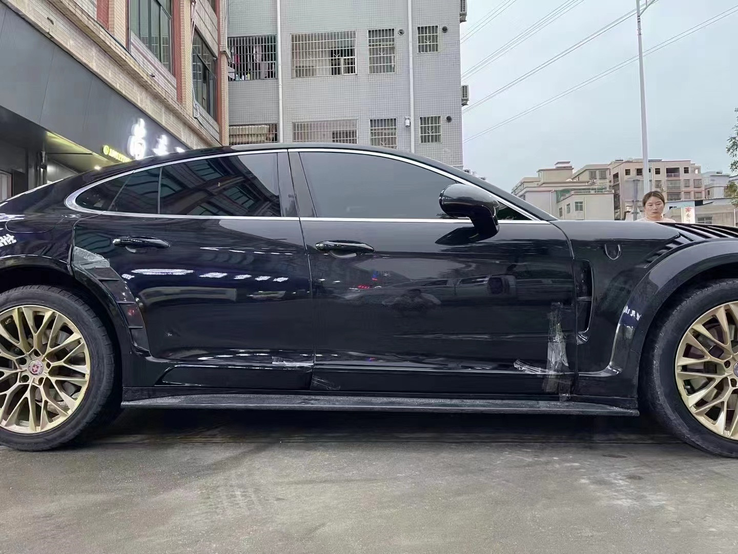 MSY Panamera 971 Body Kit Red Carbon Fiber Replace Front Bumper Spoiler Widebody Kit