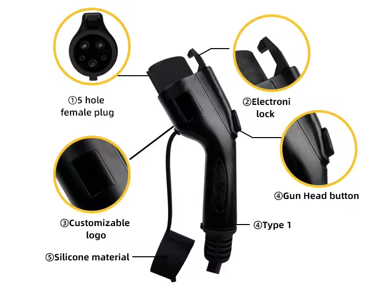 32A 220v Wall Charger Gun Wallbox Fast EV Charger 7kw Electric Car Charging Equipment