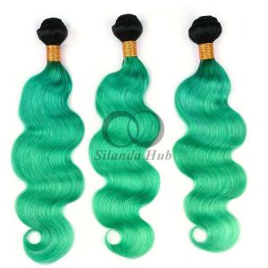 Quality #T1B/Green Body Wave Remy Human Hair Bundles Sew In Weave Bundles Brazilian Bundle Deals wholesale