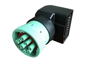 Quality J1939 Deutsch 9 Pin Female to Right Angle J1962 OBD2 OBDII 16 Pin Female Adapter wholesale