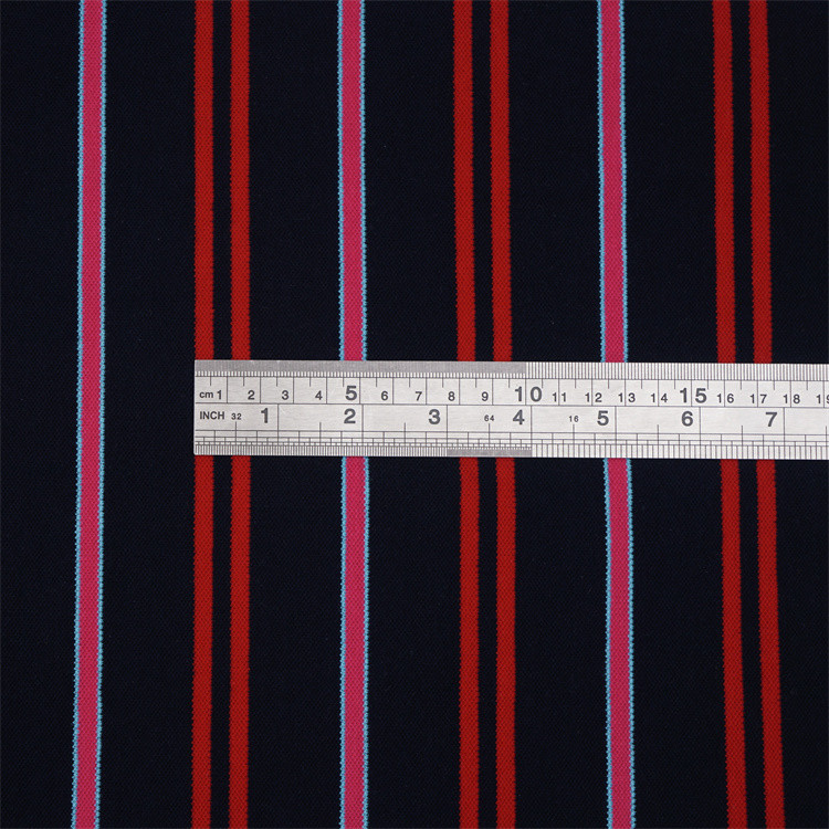 Stiff And Clear Good Texture And Pure Cotton Striped Knit Fabric For Polo Shirt