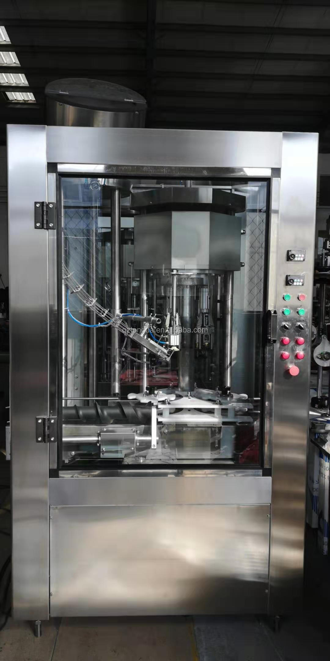 glass bottle aluminium cap sealing machine, small bottling plant, filling line liquid machine