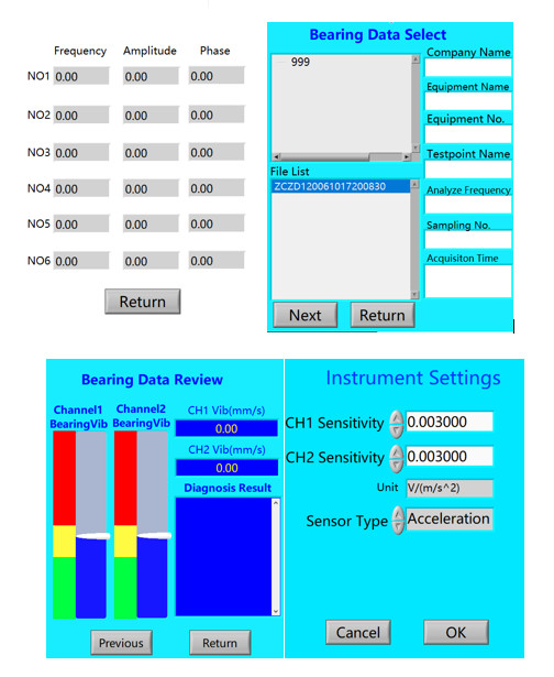 Iso 2372 Handheld Vibration Meters Dual Channel Touch Screen
