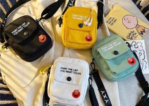 Quality Summer crossbody canvas bag tide customs logo words picture shoulder phone bag Korean personality handsome canvas bag wholesale