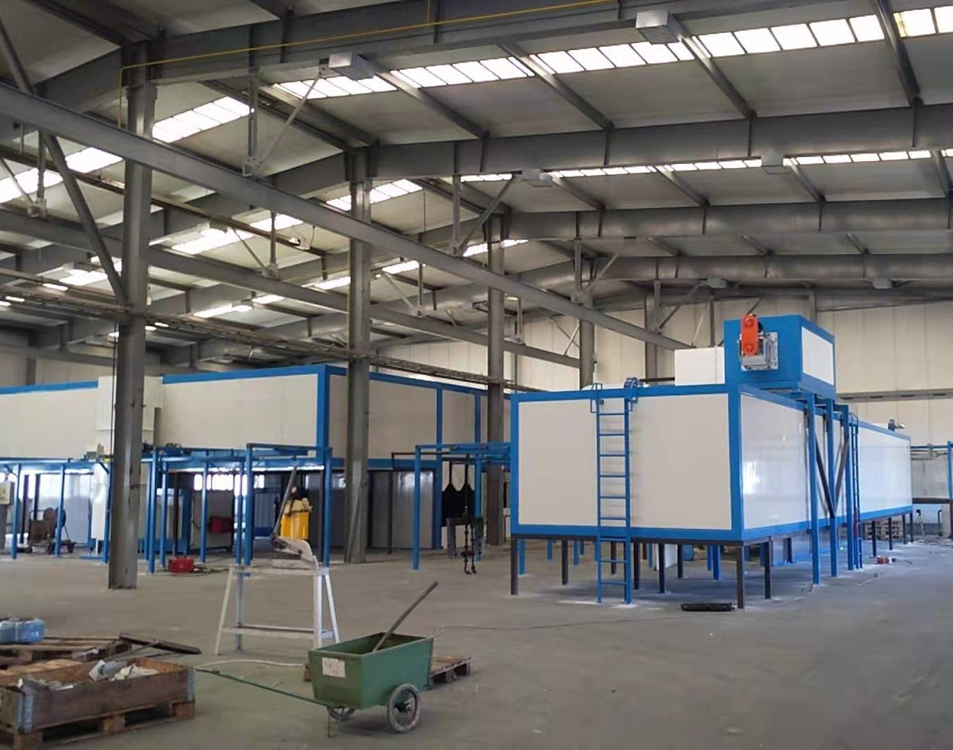 ISO 9001 Electrostatic Automated Powder Coating Line Gas Diesel Heating