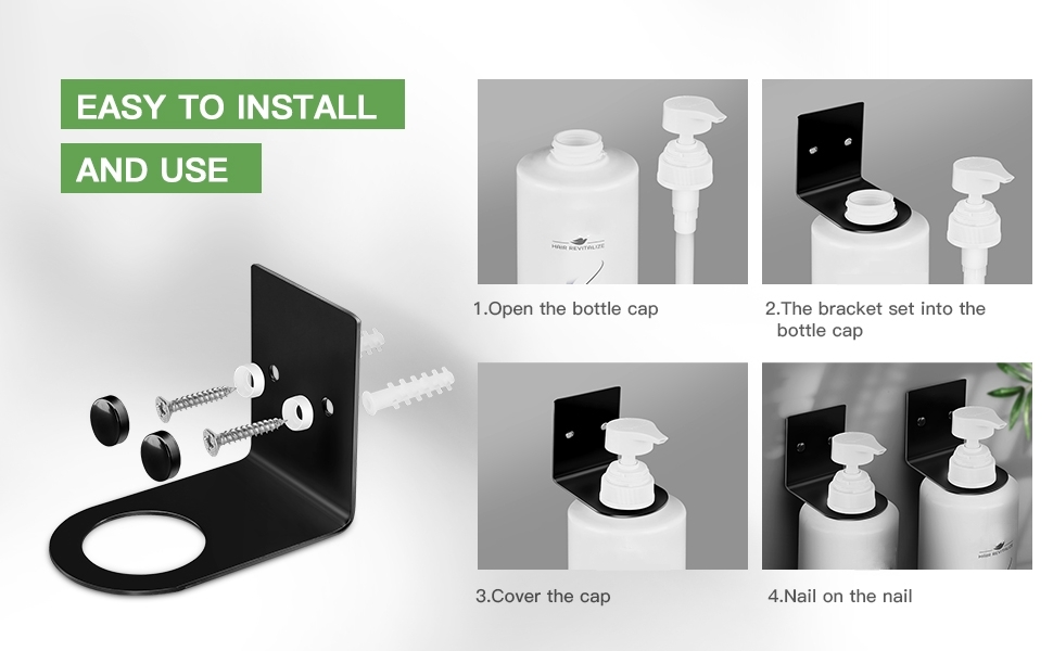 Wall Mounted Soap Bottle Dispenser Holder Single Tier Hanging Rack for Hand Pump Bottles