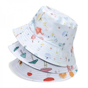Quality Sun Hat White Cute Mushroom Print Basin Hat Fisherman Hat For Women wholesale