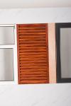 Dust Proof Aluminum Frame Glass Windows Reddish Brown Shutters 120mm Width