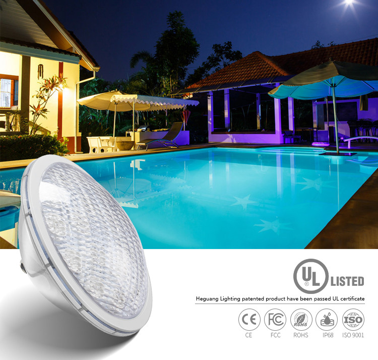 RGB 2250ma UL Swimming Pool Light PAR56 316L IP68 Stainless Steel