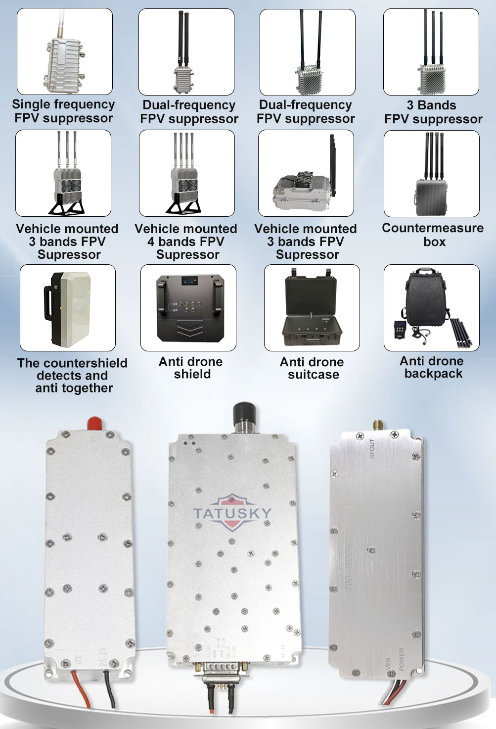 Anti UAV 50W Portable RF Power Amplifier Module with RS485 Communication at -20C-80C