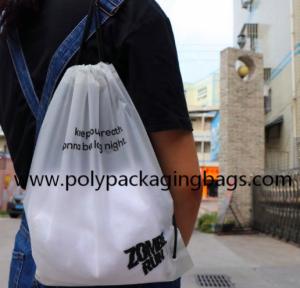 Quality 0.07mm White Frosted CPE Drawstring Back Pack For Fitness Convenient Storage Bag For Swimming, Fitness, Yoga, Outing wholesale