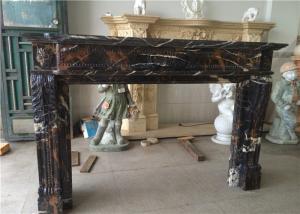 Quality 54&quot; 60&quot; Black Portoro Marble Fireplace Surround With Classic Appearance wholesale