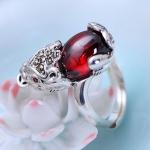 Vintage Brave Troops Design Thai Silver Created Garnet Ring(R20180101)