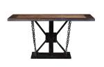 Vintage Dining Room Tables Top Genuine Leather 1.45M Length Metal Table Leg
