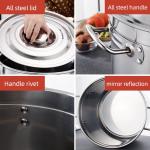Amazon Hot Selling Flat Bottom Soup Pot Stainless Steel Heavy Duty Cooking Pot