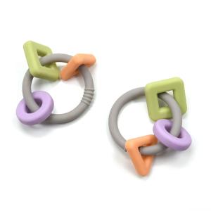 Quality Food Grade FDA Approved Wooden Silicone Teether Nursling Biting Toys wholesale