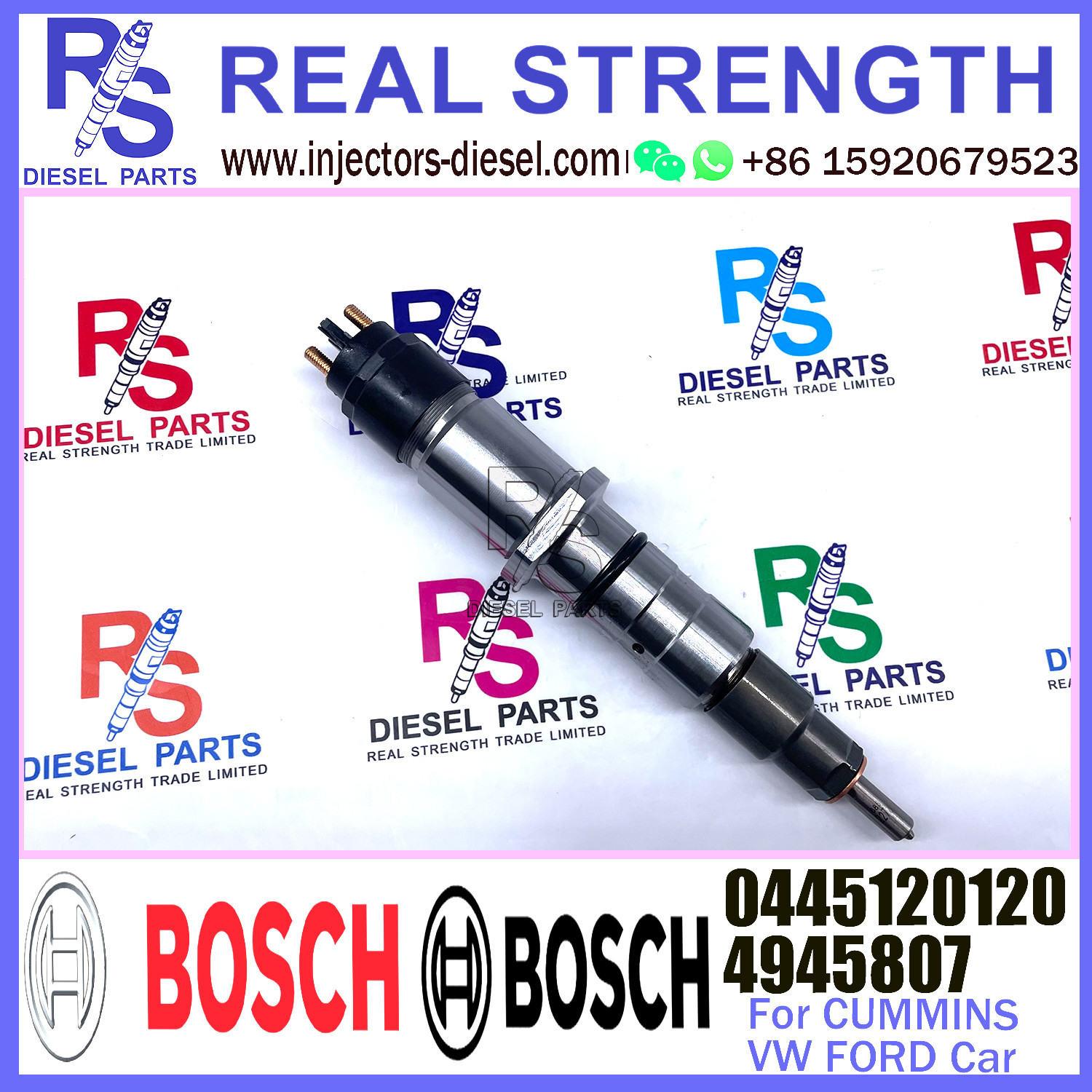 Diesel Engine Parts Common Rail Fuel Injector 0445120120 4945807 For CUMMINS VW FORD