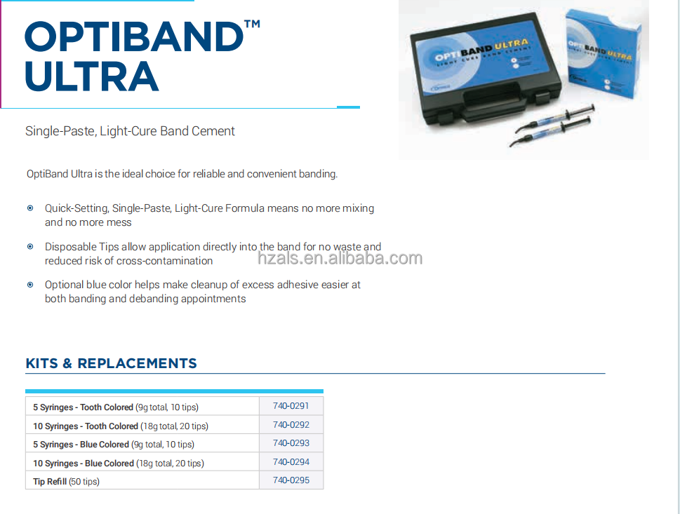 Orthodontic Dental Teeth Band Kit Optiband Ultra Original from Ormco 740-0294 10pcs/pack CE Certified Certification