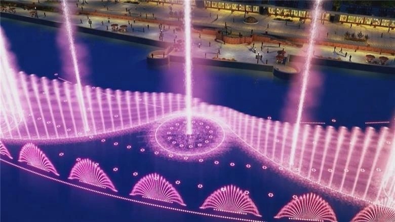 music dancing running marble dry fountain