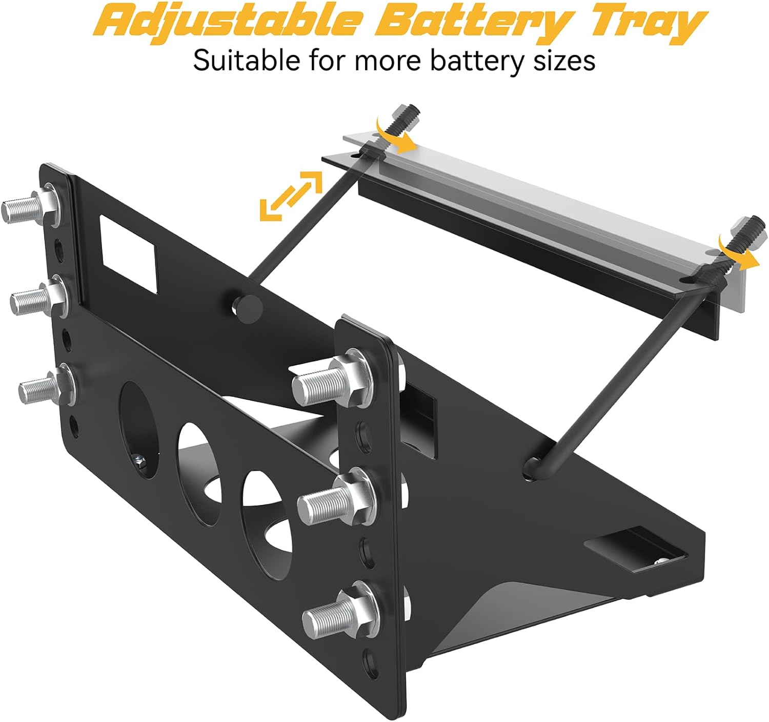 Steel Bolt Battery Mounting Box Tray Bracket for Secure Marine Battery Storage Needs