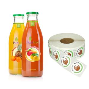 Quality Roll Printing Food Packaging Labels Waterproof Beverage Bottle Stickers Custom wholesale