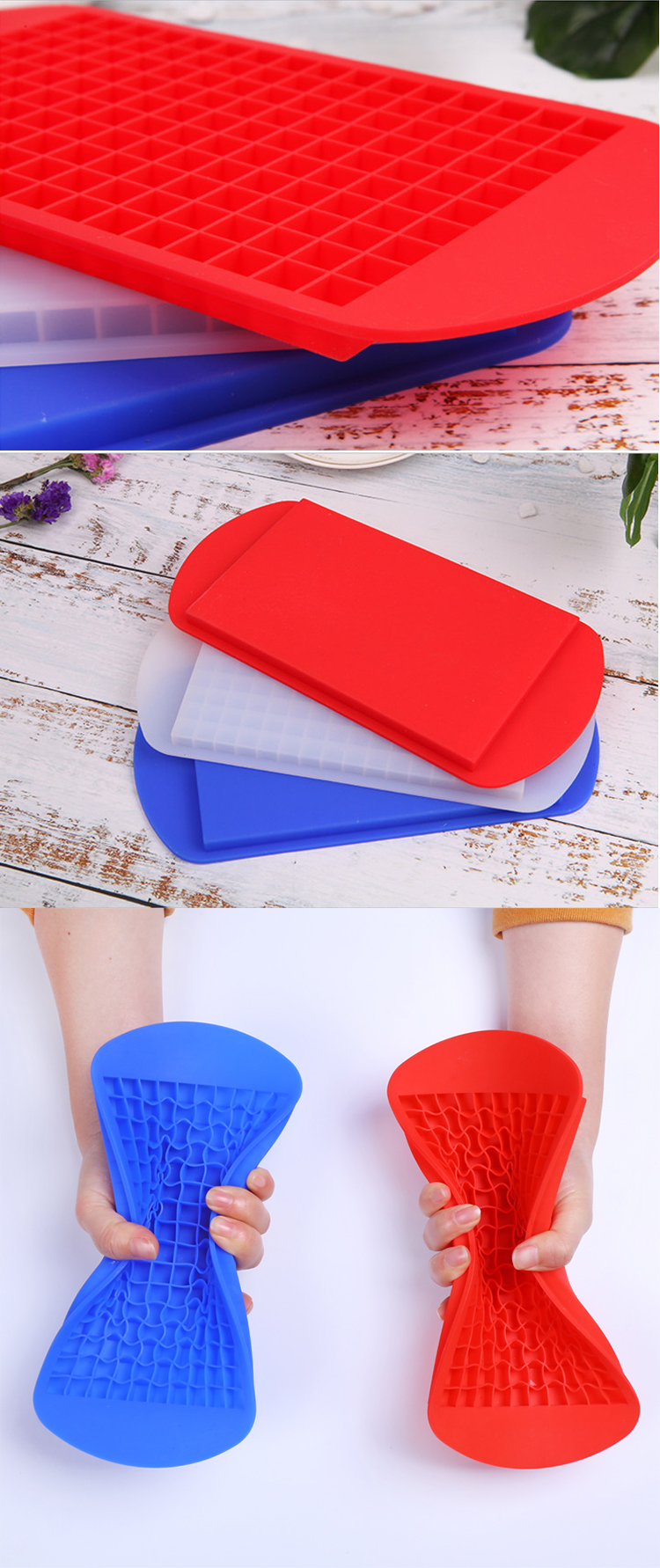 BPA Free 160 Cavity Square Silicone Ice Cube Tray