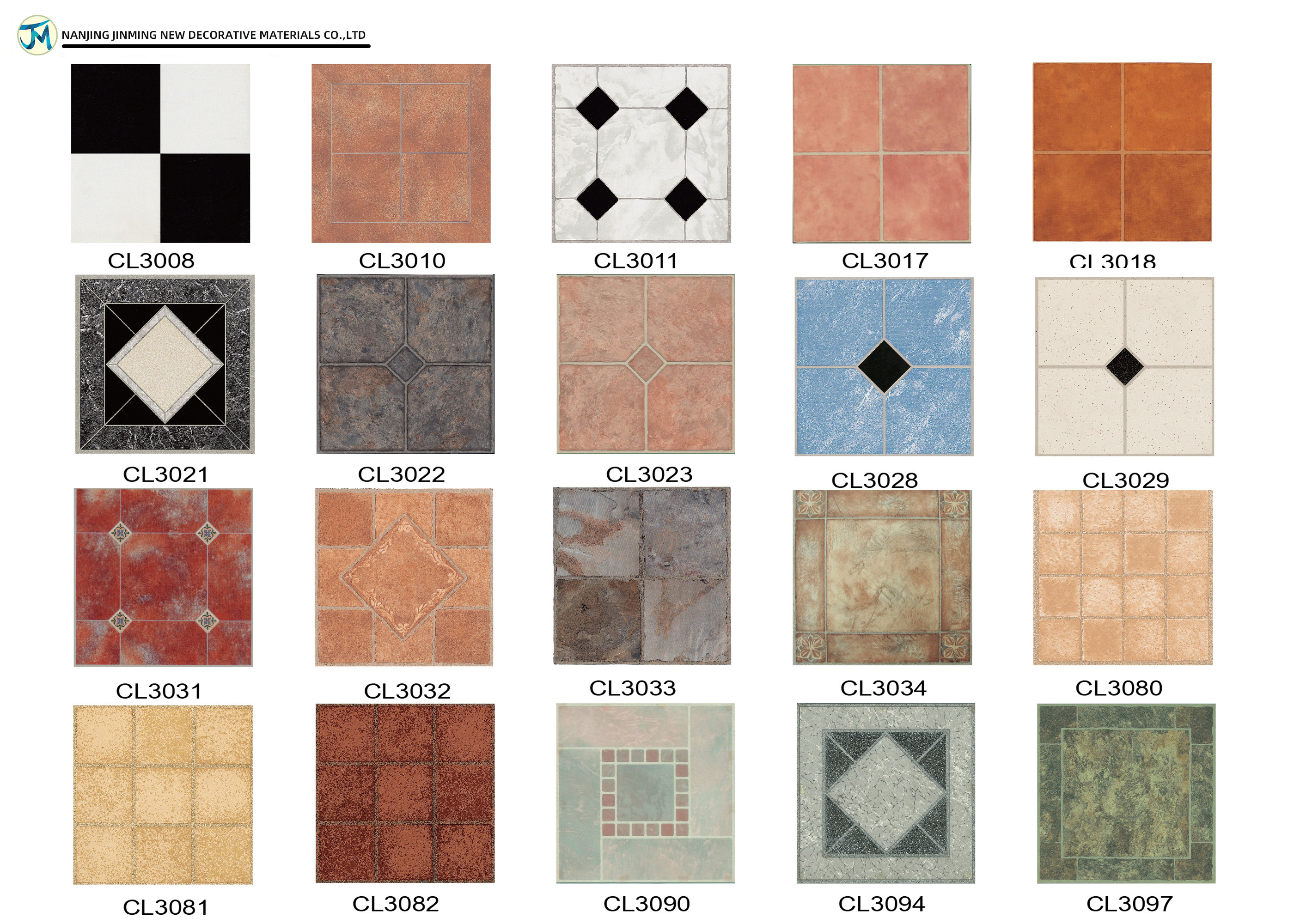 Large PVC Self Adhesive Geometry Puzzle Square Floor Tile