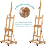 H Frame Floor Standing Wooden Easel large Artist Studio Floor Easel For Hold