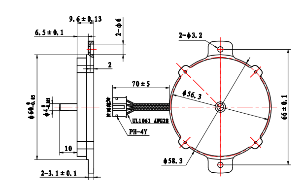 57x57x9.6mm NEMA23 Stepper Motor Pancake For Medical Equipment Robotics