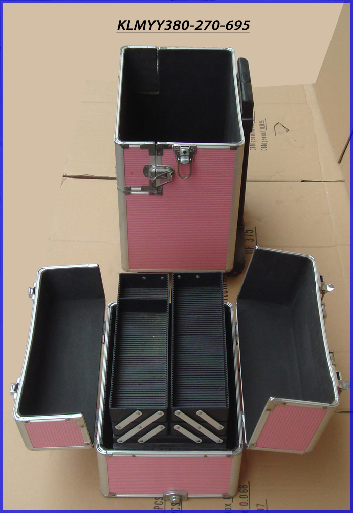 Rolling aluminum barber tool case with drawers/barber tool case KLMYY380-270-695