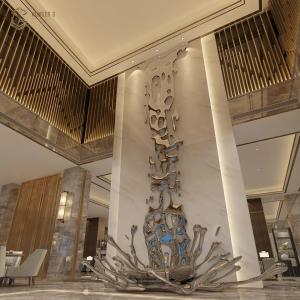 Quality Mirror Finish Waterfall Wall Sculpture Hotel Decoration Abstrct wholesale