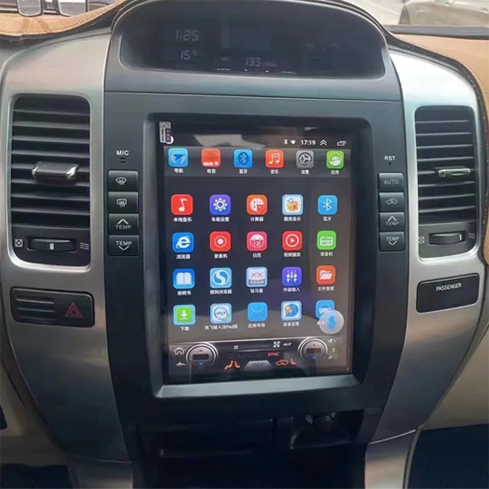 Touch Screen Carplay Car Radio Tesla Style 4G Android GPS 9.7in For Toyota Prado