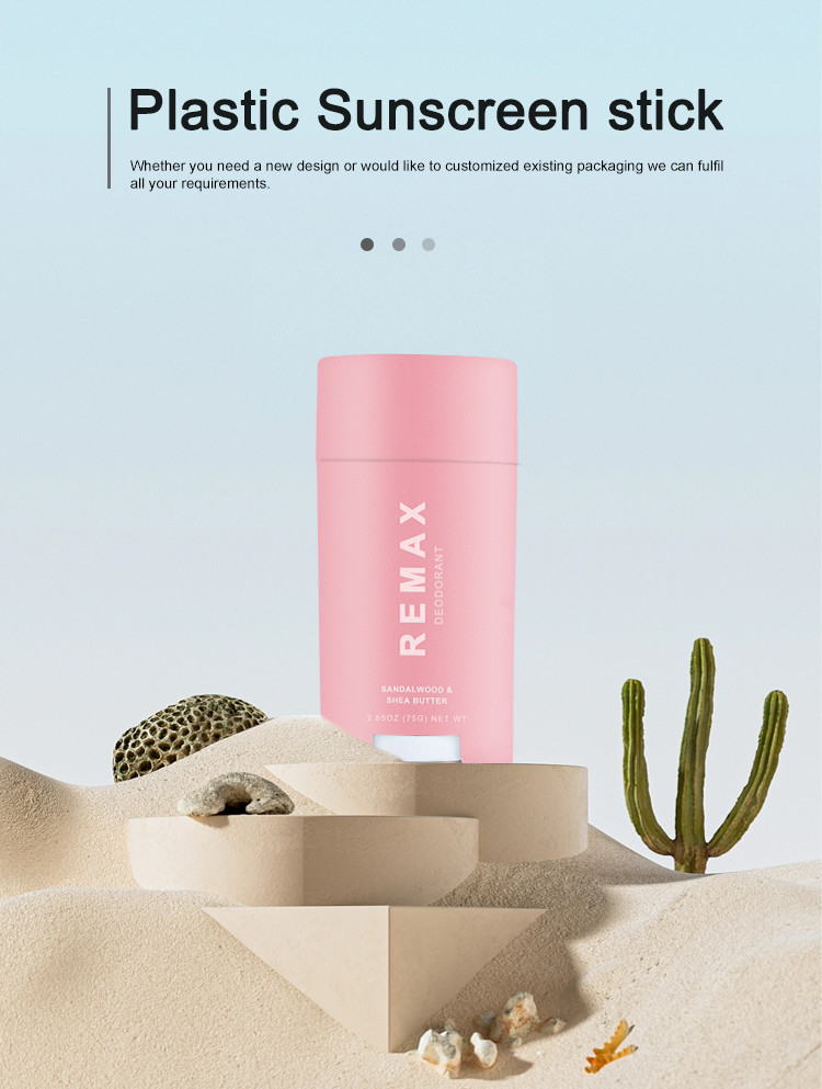 75g Oval-shaped and smooth sunscreen stick with odor-fighting properties