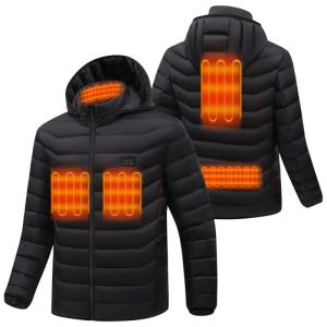 Quality 5 Zones Electric Heated Coat Waterproof Nylon Fabric Outcoat 3 Level Temperature Adjustable wholesale