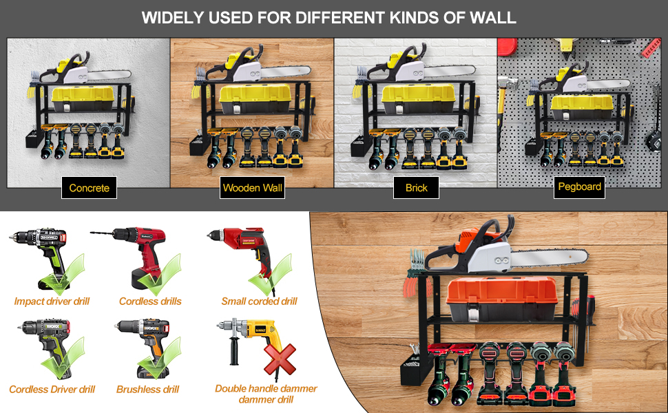 Organize Like a Pro Metal Pegboard Power Tools Storage Organizer with Flexible Design