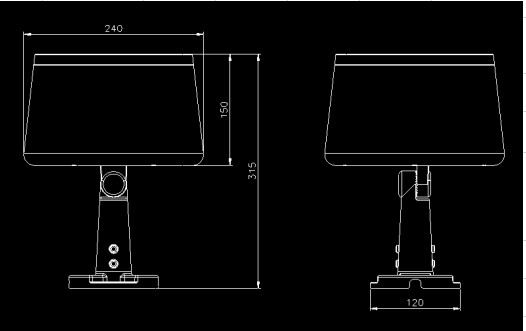 Round Black DC24V 36W LED Pir Floodlight
