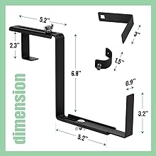Heavy Duty Iron Flower Box Wall Mounting Hooks for Universal Window Box Brackets