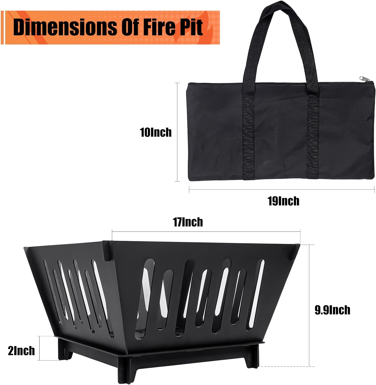 Outdoor Portable Iron Fire Pit Log Stove with Dacromet Electrophoretic Paint Coating