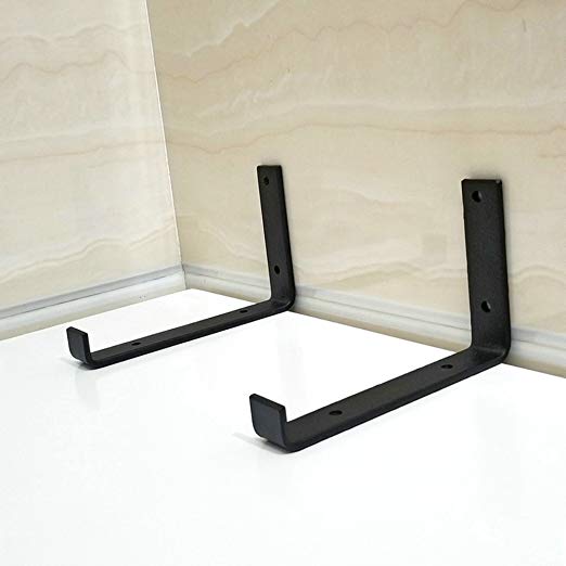 Matte Black Steel Heavy Duty"L" Corner Brace Joint Angle Bracket Shelf Bracket Wall Hanging with Screws