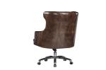 Deep Buttons Back Leather Office Desk Chair , Brown Leather Executive Desk Chair