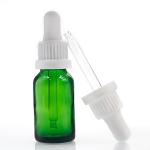 Personal Care Green 15ml Glass Dropper Bottles Aluminum Screw Cap