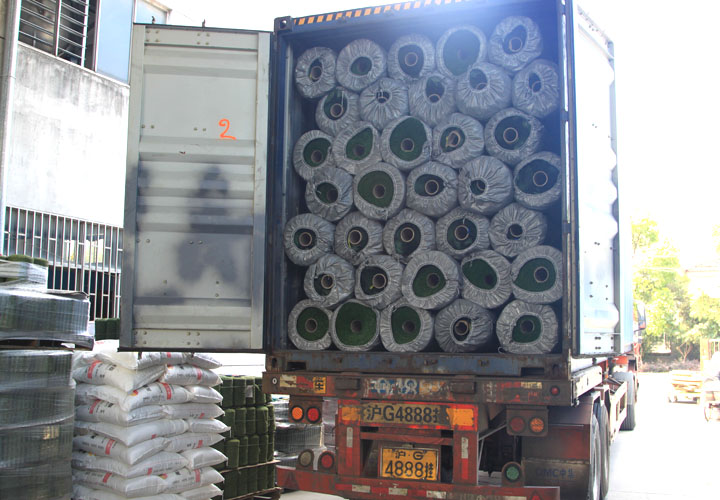 Bicolor Yarn Football Artificial Grass 12000 Dtex 50mm Or Customized
