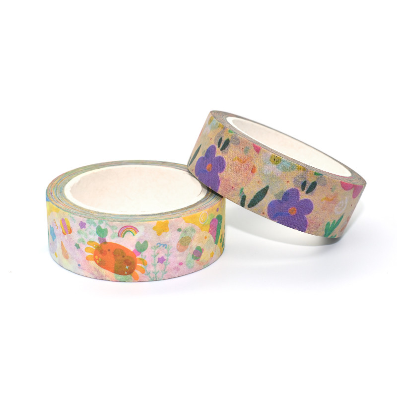 Custom Cartoon Design Bullet Journal Color Printed Washi Paper Masking Tape