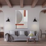 Hand Painted Colorful Textured Artwork Modern Geometric Oil Painting of Animal