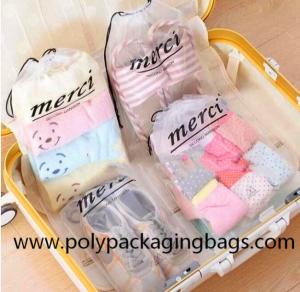 Quality Transparent PE Drawstring Plastic Bags For Garment Storage wholesale