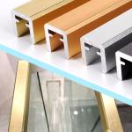 Golden Stair Railing Aluminum Handrail Profiles Decoration Interior