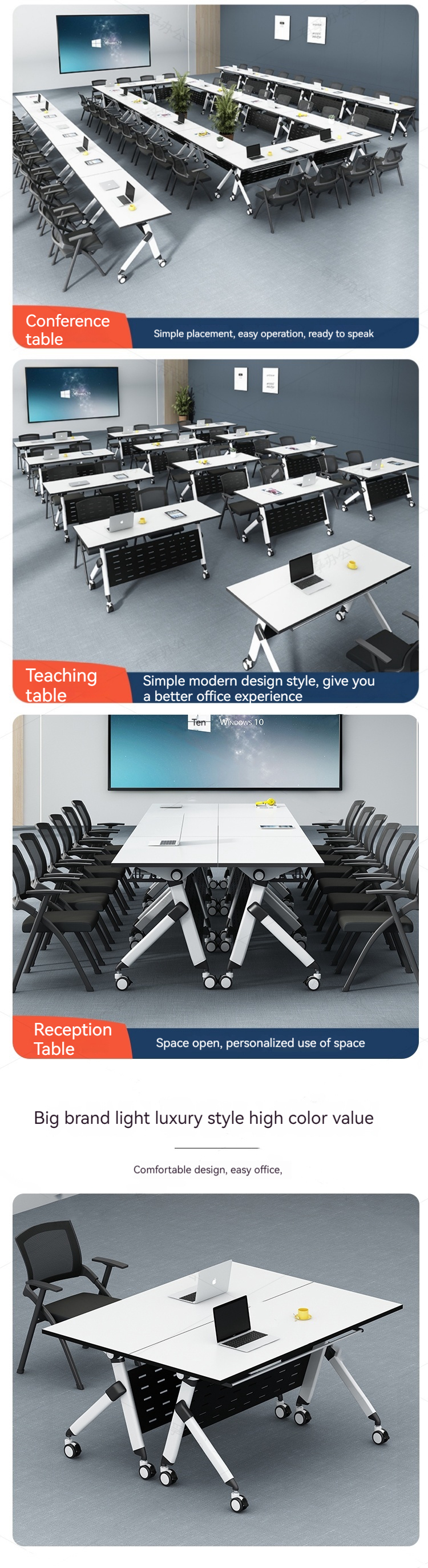 Pitcure Office Furniture Customizable Folding Conference Table for Dynamic Workspaces