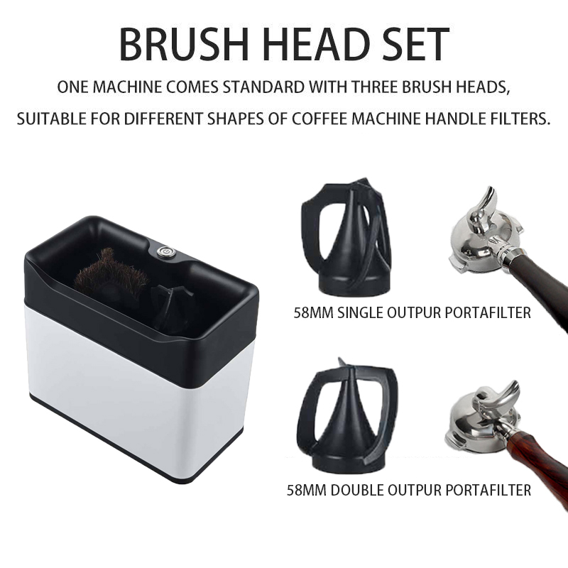 Automatic Coffee Portafilter Cleaner Electric Wipe-Free Box For 51-58mm Grounds